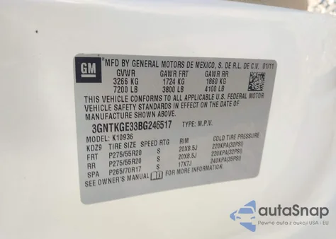 2011 Chevrolet Avalanche 1500 Ltz from USA, damaged, VIN 3GNTKGE33BG246517